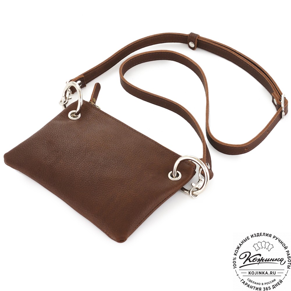 Женская кожаная сумка "Трио" (рыжий/коричневый/черный) 